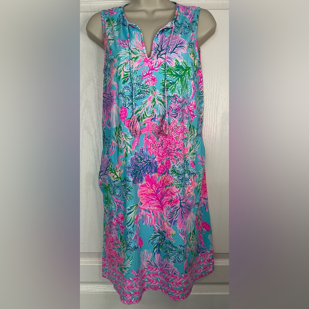 LIKE NEW🪷Lilly Pulitzer🪷Johana Swim Cover-Up Cestra blue Cay To My Heart